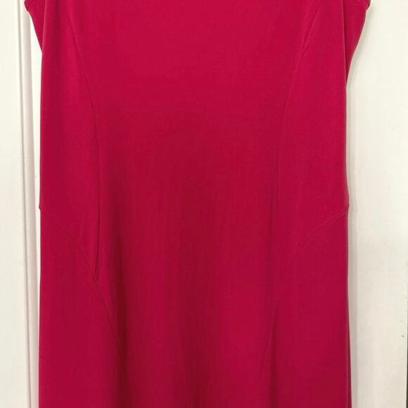 Susan Graver Liquid Knit Bright Pink A Line Midi Dress Summer Travel Size XS New - Picture 6 of 12